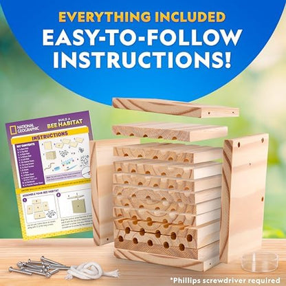 National Geographic Build a Bee Habitat Nature Craft Kit for Kids - Image 3