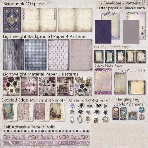 Diuhofart Ultimate Vintage Scrapbook Supplies & Junk Journal Kit - A6 Retro Notebook, Aesthetic Stationery Supplies, Craft Gift Set for Women, Perfect for Journaling & Scrapbooking - Image 2