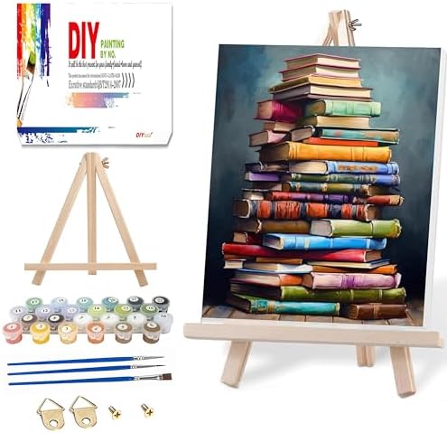 Ausanrl Paint by Numbers Framed Canvas with Wooden Easel-Books Paint by Number Adult,Paint by Number with Frame,Canvas Paint by Numbers for Adults,Gifts and Home Wall Decor 12x16inch by Ausanrl