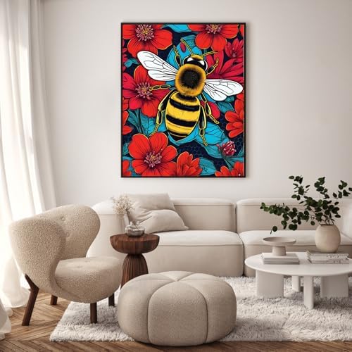 GEEHEIY Paint by Numbers Kit for Adults, Bee Number Painting, 16 x 20 Inch - Image 2