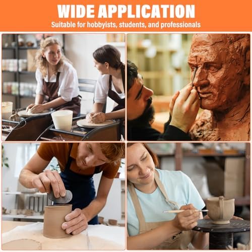 80 Pcs Pottery Tool Kit Sculpting Clay Tool Includes Clay Cutting Modeling Trimming with Wooden Handles Carving Kit for Beginners Carving Shaping - Image 4