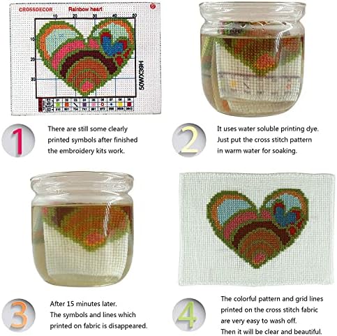ITSTITCH Stamped Cross Stitch Kits for Adult-Full Set The Pottery and Daisy Patterns Embroidery,Needlepoint Starter Kits 11ct 3 Strands-17.7x11 inch - Image 4
