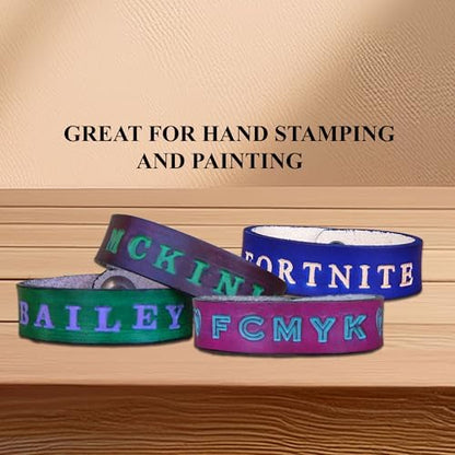 5/8 Inch Natural Cowhide Leather Bracelets Set of 10 - Leather Bracelets are Great for Stamping - Perfect Choice for Group Projects, Youth Camps - 6",7",8" and 9" Snap to Snap - Image 3