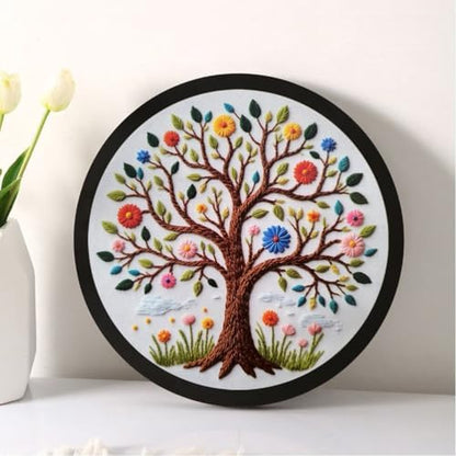 Esffaci Embroidery Kit for Adult Beginner Flower Tree Hand Embroidery Set - Image 3