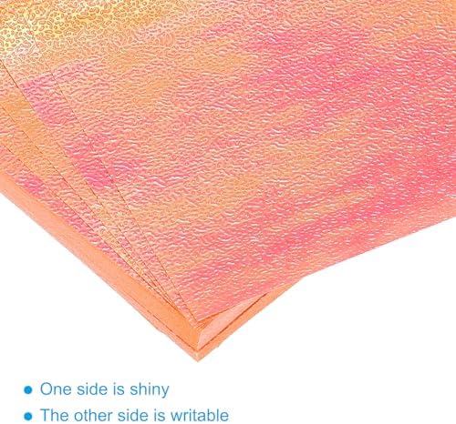 MECCANIXITY 100 Sheet Glitter Origami Paper 4x4 Inch Shiny Sparkly Square Folding Sheet 10x10cm Iridescent Paper for DIY Art, Craft Decor, Orange - Image 4