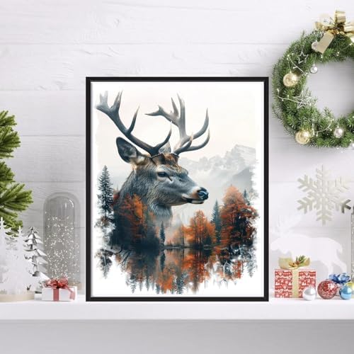 VIGEGU Deer Paint by Numbers Kit for Adults Beginner with Framed - Image 5
