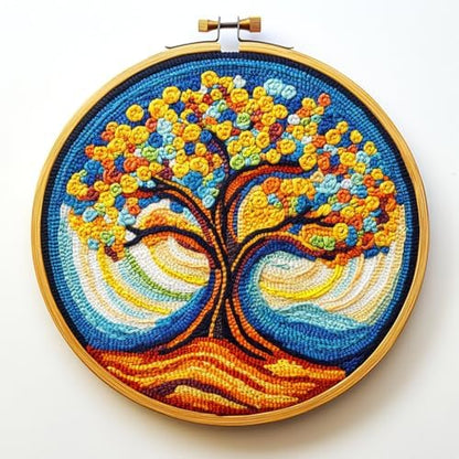 Punch Needle Kits for Beginners Golden Life Tree 20x20cm-1 by Unknown