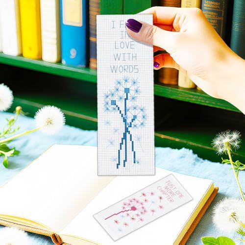 ORIGACH 6 Set Dandelion & Literary Quotes Cross Stitch Bookmark Kit - Image 5