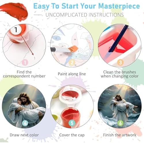 BAWKENTON Jesus Paint by Numbers for Adults and Kids - Image 6