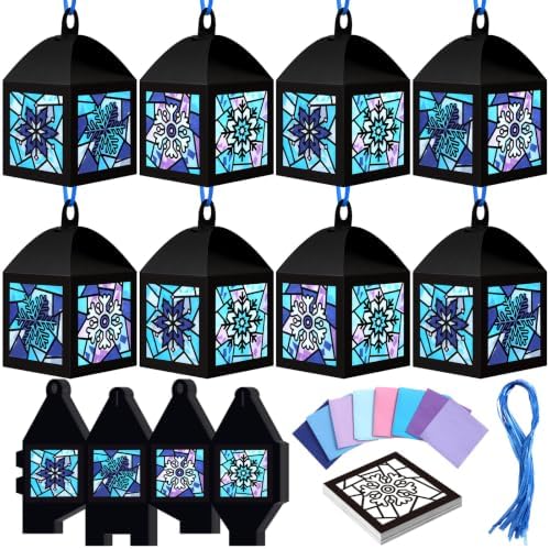 Maitys 16 Sets Winter Snowflake Paper Lantern Suncatcher Craft Kits by Maitys