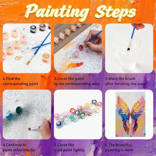 Gemozaic Framed Paint by Numbers Kit for Adults with Easel - Angel Wing - Image 4