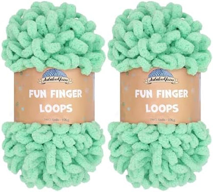 JubileeYarn Fun Finger Loops Yarn - Peppermint - 2 Skeins by BambooMN
