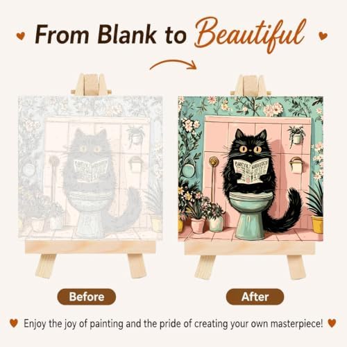 BYGFHLYW Funny Black Cat Paint by Numbers Kit for Adults Beginners - Image 5