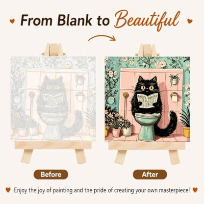 BYGFHLYW Funny Black Cat Paint by Numbers Kit for Adults Beginners - Image 5