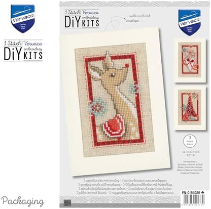 Vervaco Counted Cross Stitch Greeting Card Kit Christmas (Set of 3) PN-0154080 - Image 3