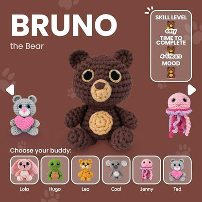 Cookie Box Crochet Kit for Beginners, Bear Bruno - Image 3