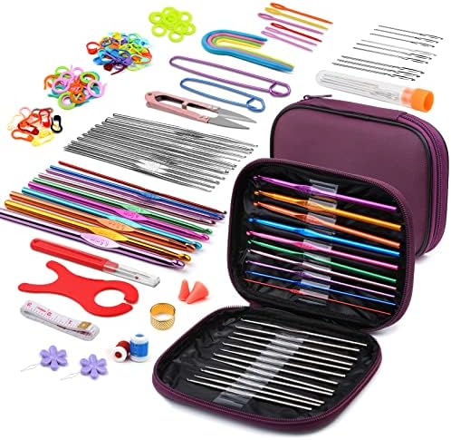 IMZAY 110 Pcs Crochet Hooks Set 0.6–6.5mm Crochet Needles for Yarn by Imzay