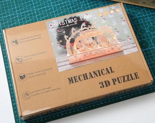 3D Wooden Puzzles for Adults 35pcs LED Light Xmas Theme DIY Wooden Assembly Kit for Teens Home Decor - Image 6