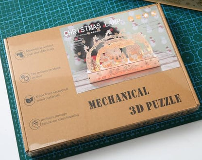 3D Wooden Puzzles for Adults 35pcs LED Light Xmas Theme DIY Wooden Assembly Kit for Teens Home Decor - Image 6