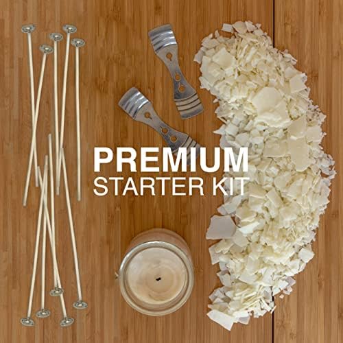 Oraganix Natural Soy Wax DIY Candle Making Kit and Candle Making Supplies - 2 lbs Premium Soy Candle Wax, 10 6-Inch Pre-Waxed Candle Wicks, 2 Metal Centering Devices - Candle Making Kit for Adults - Image 2