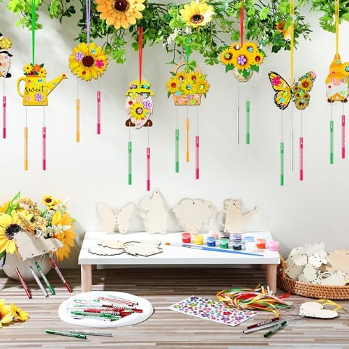 JellyArch Sunflower 30 Pack DIY Wind Chime Kit Art and Crafts - Image 2