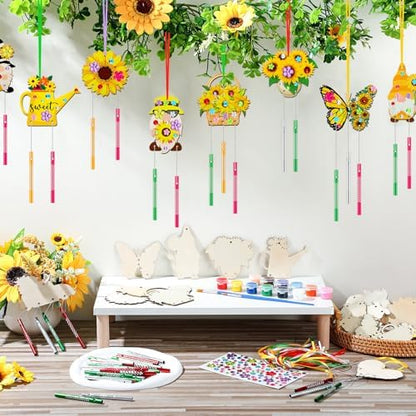 JellyArch Sunflower 30 Pack DIY Wind Chime Kit Art and Crafts - Image 2