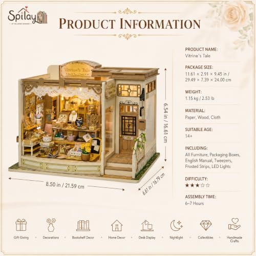 Spilay DIY Miniature House Kit for Adults, Miniature Dollhouse Kit - Image 2