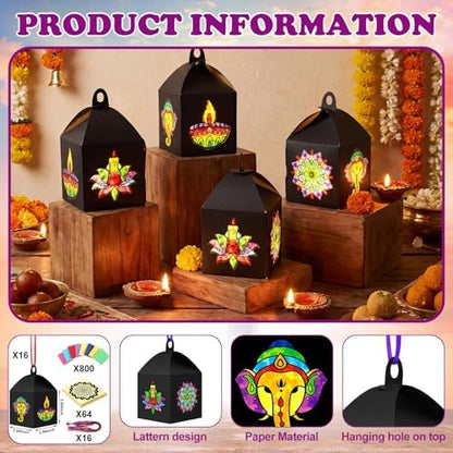 Maitys 16 Set Diwali Pichwai Paper Lantern Suncatcher Craft Kits - Image 3