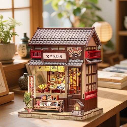 Fsolis Book Nook Kit Japanese Miniature Fan Shop - Image 2