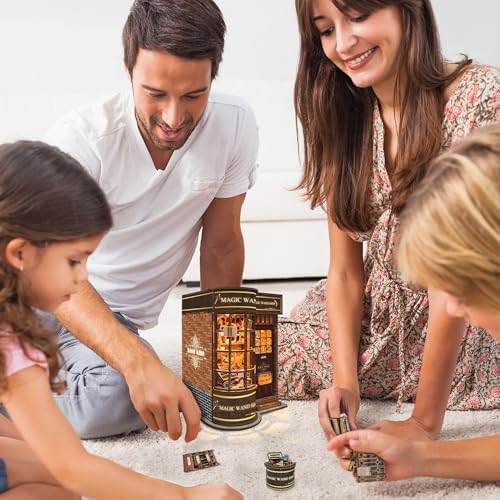 Book Nook Kit Tiny House DIY Kit for Adults and Beginners - Magical Bookshelf Decor with LED Light - Gift for Lovers, Family, Friends - Magic Wand Store (SQ-51) - Image 5