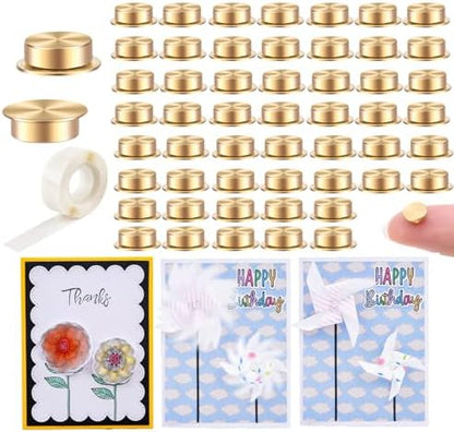 50Pcs Mini Metal Rotating Bearings for DIY Handmade Crafts Paper Cards Scrapbooking DIY Greeting Cards 360°Rotation Smooth Spin Mechanism Spinner for Jewelry Making Nail Decoration by BAOFALI