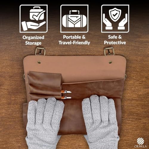 Orbela 16PCS Wood Carving Tools Set Heavy Duty with Leather Roll Bag - Complete Wood Carving Kit for Beginners & Experts, Whittling Knives, Wood Carving Chisels, Sharpening Strop, Gloves Woodworking - Image 4