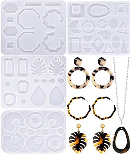 Patelai 4 Pcs Resin Earring Molds for Jewelry Making Kit, Geometric by Patelai