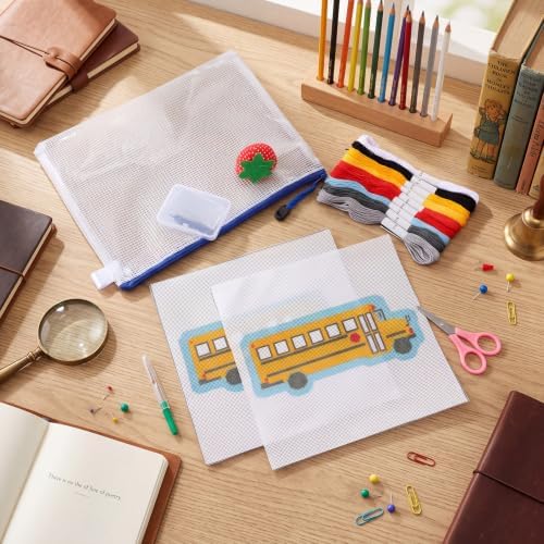 XunYee Needlepoint Canvas Kit, School Bus - Image 5