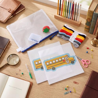 XunYee Needlepoint Canvas Kit, School Bus - Image 5