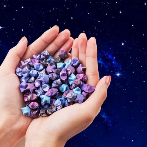 Origami Paper Stars, Colorful Handcraft Origami Lucky Star Paper DIY Paper Arts Creativity Hand Art Crafts (Starry sky gradual change(540) sheets) - Image 2
