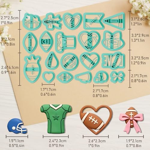 ORIGACH 20 Pcs Football Themed Polymer Clay Cutters Set - Image 3