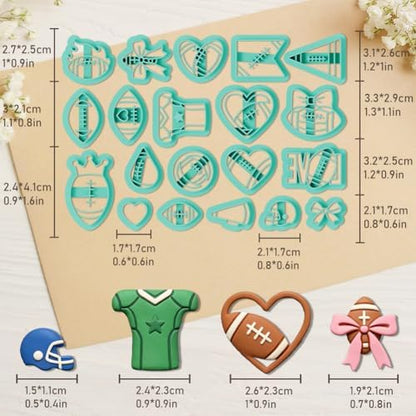 ORIGACH 20 Pcs Football Themed Polymer Clay Cutters Set - Image 3