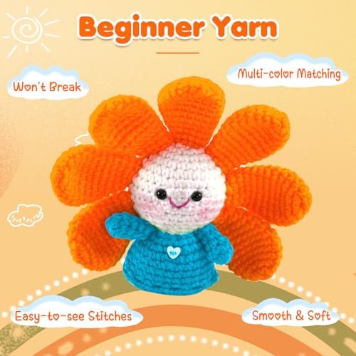 8x50g Beginner Crochet Yarn for Crocheting, 8 Colors Cotton Yarn for Gifts - Image 2