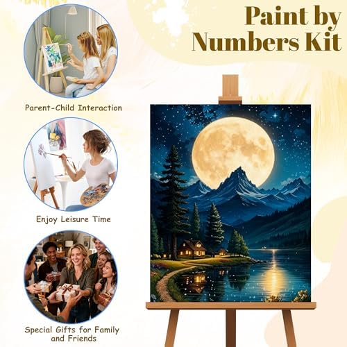 NKVNKV Paint by Numbers Kit for Adults Beginners, Mountain Adult Paint by Numbers on 20" Lx16 W Canvas for Painting Kits for Adults in Colorful Box，for Gift Home Wall Decor Without Frame - Image 6