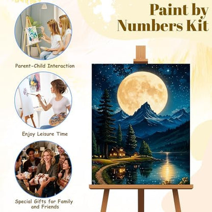 NKVNKV Paint by Numbers Kit for Adults Beginners, Mountain Adult Paint by Numbers on 20" Lx16 W Canvas for Painting Kits for Adults in Colorful Box，for Gift Home Wall Decor Without Frame - Image 6