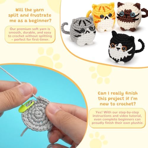 Crochet Kit for Beginners, Cat Crochet Kit for Adults Beginner - Image 7