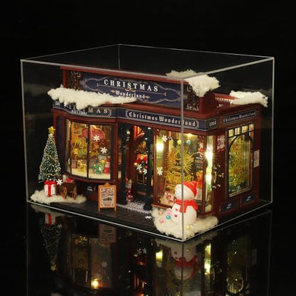 fifijoy Christmas Miniature Dollhouse Kit, DIY Dollhouse Miniature House Kit for Adults, Tiny House Kits Mini Model Building Sets with Music (Christmas Wonderland) - Image 5