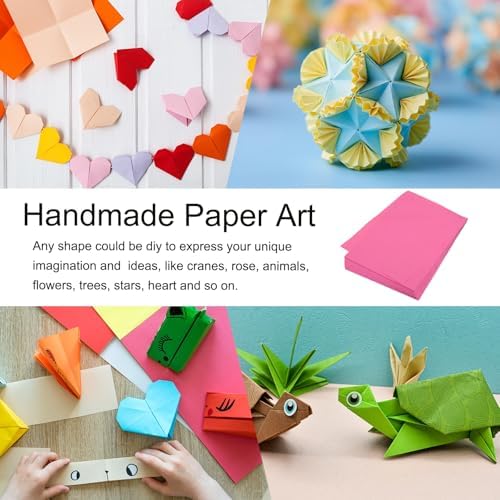 MECCANIXITY 100 Sheet Origami Paper Double Sided 10 Colors 8.3 x 5.8 Inch Square Sheet for Art Craft Project, Beginners, Gifts Decor - Image 6