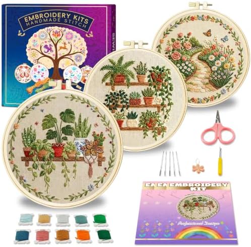 Huacan Embroidery Kit for Adults Beginners with Gift Box by Home