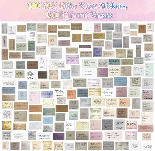 180PCS Vintage Bible Verse Stickers for Scrapbooking & Bible Study Supplies - Image 2