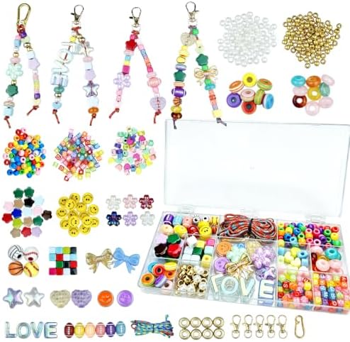 304PCS Premium Beaded Keychain Making Kit with Sports Balls & Metallic Bows, Preppy Y2K Bag Charm & Phone Lanyard Supplies, Team Spirit Craft Kit with Jumbo Letters for Girls, Teens & Sports Moms by Unknown