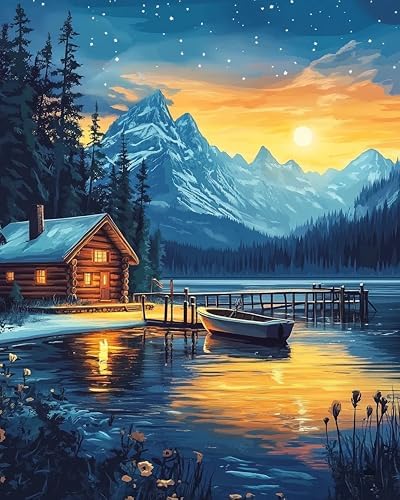 Possoco Paint by Numbers Kit for Adults Beginner, Landscape Easy Adult Paint by Number Kits on Canvas, DIY Acrylic Watercolor Oil Paint by Number for Adults Teens for Home Decor Gift 16x20 Inch by Unknown