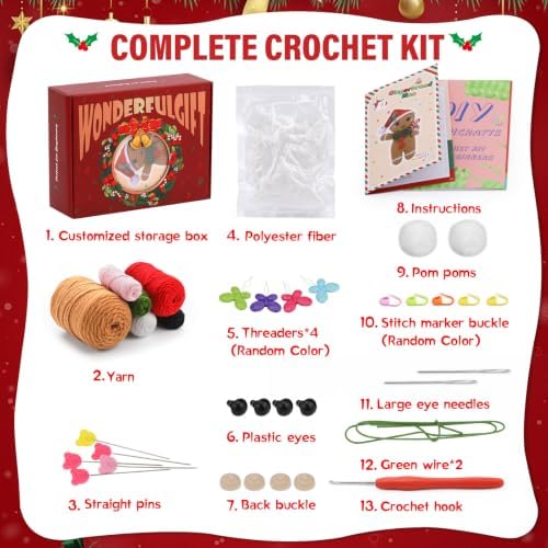 Crochet Kits for Beginners, Crochet Starters Kit with Tools, Storage Box - Image 2