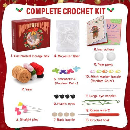 Crochet Kits for Beginners, Crochet Starters Kit with Tools, Storage Box - Image 2